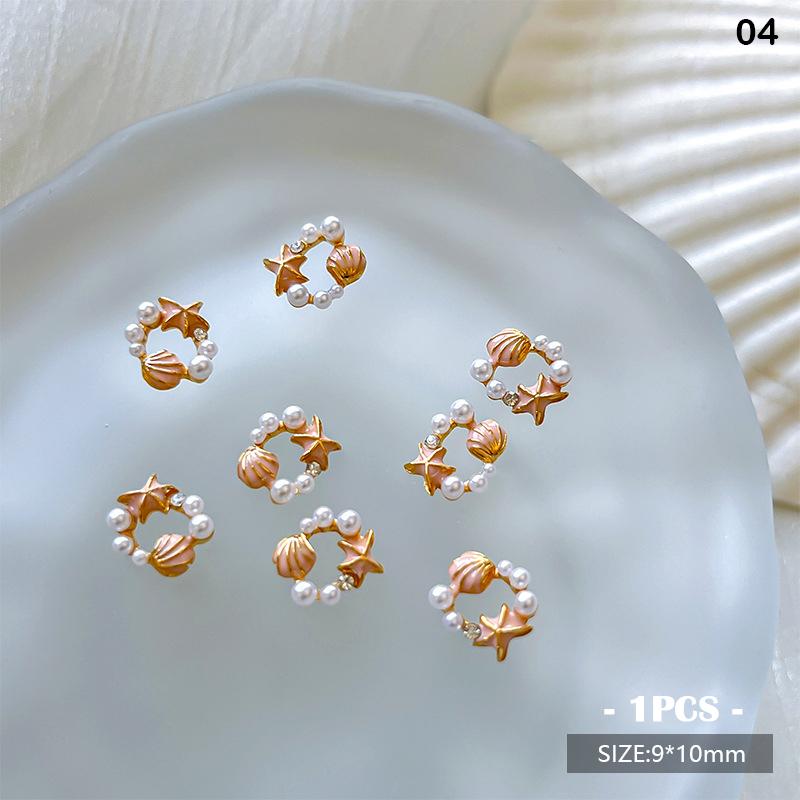 Alloy Pearl Shell Nail Art Supplies Irregular Color Seashell 3D Nail Flakes Seashell Slices Decoration Diy Nail Accessories