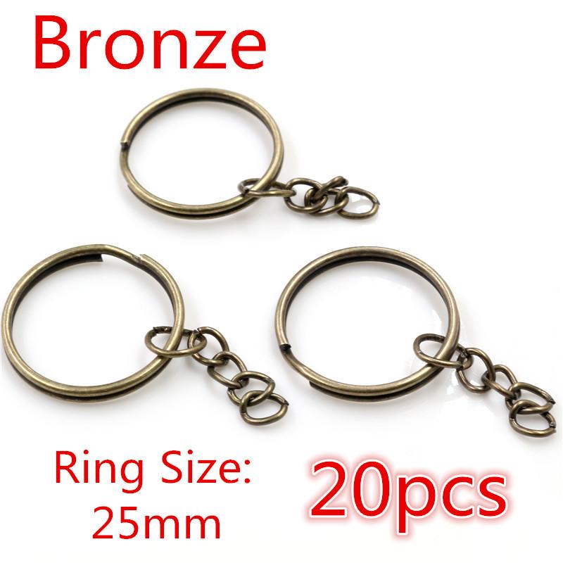 20pcs 25mm 28mm 30mm Rings Keychain Key Ring Chain Multi-colors Round DIY Jewelry Making Accessories Findings