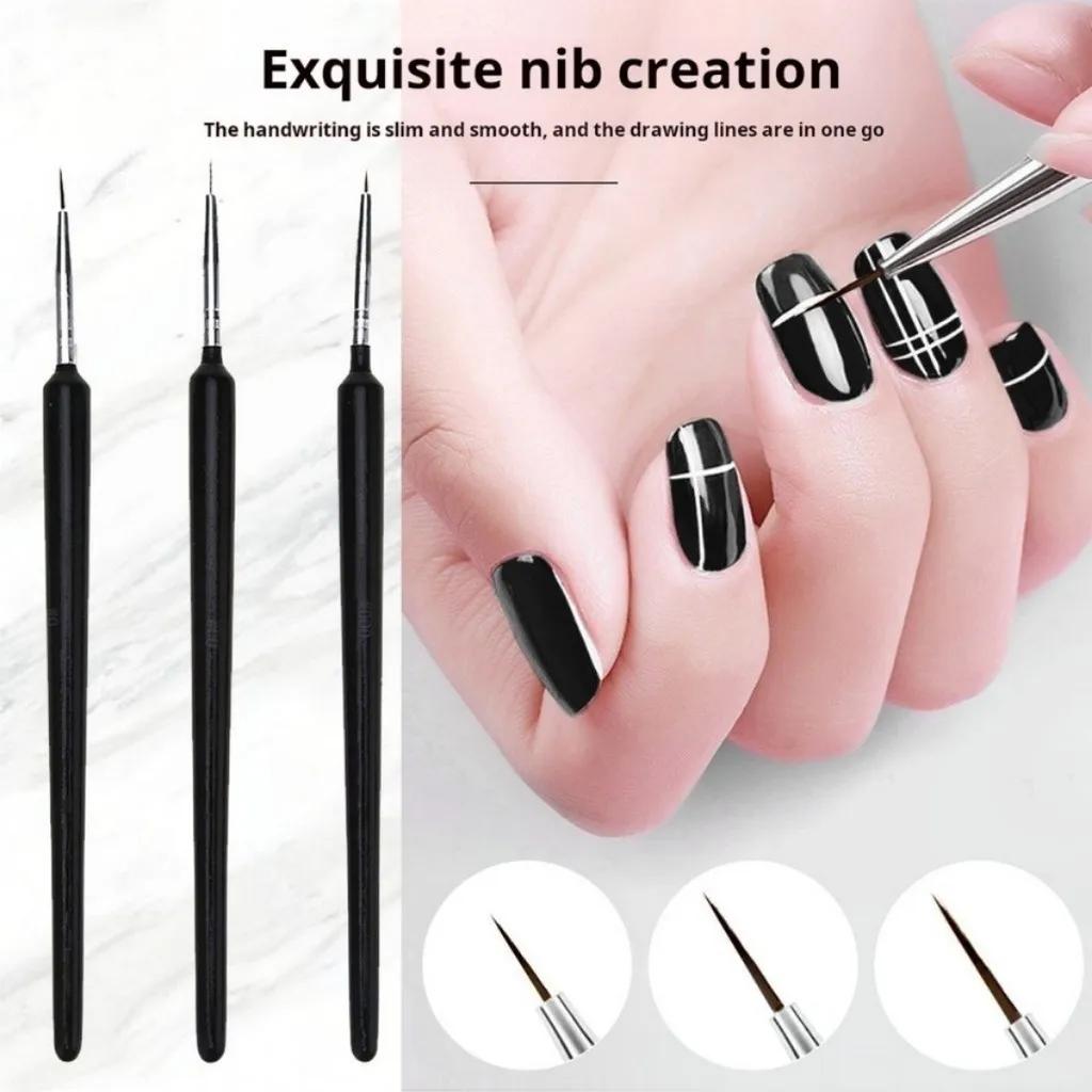 3PCS/Miniature Hook Line Pen art painting brushes weasel hair paint brush gouache watercolor oil paints artists Hand Painted