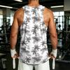 Men's Casual Hawaiian Print Outdoor Sports Tank Top Sleeveless Round Neck Summer Beachwear Lightweight Breathable Fabric