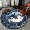 Fashion Dragon Round Carpets Living Room Bedroom Area Rug Room Bedside Chair Floor Mat Decorat Alfombra Birthday Gift Poster Mat