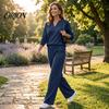 Women Two Piece Sets Sweatshirt Pants 2-Piece Set, V-Neck Long Sleeve Top & Wide Yoga Outfits with Elastic Waistband Leg Trousers Waist, Solid