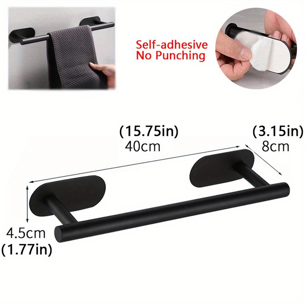 Handtuchhalter für Badezimmer, Klebbarer Handtuchhalter, Halter für Gästehandtücher, Küchenhandtuchhalter, Handtuchhalter ohne Bohren, Badezimmerzubehör