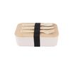 Japanese Bamboo Lid Bento Lunch Box with Large Compartments for Students and Camping