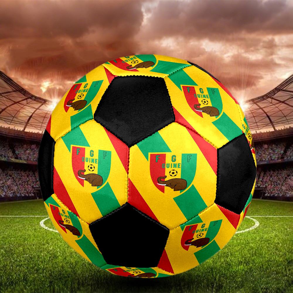 Guinea Bissau Indoor Soccer Ball Colorful All Ages Size 5 Machine Stitched PVC Competition Ready Durable High-Bounce