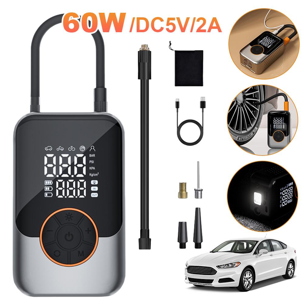 Portable Tire Inflator with Nozzles Electric Air Injector Rechargeable Bicycle Tire Inflator Pump for Car Bike Motorcycle China Mainland
