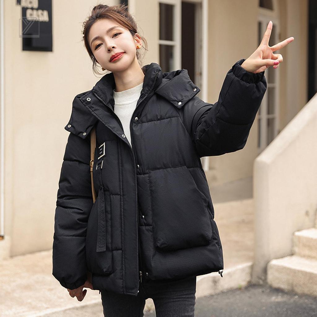 Kayiyasu Short Down Jacket with Padded Warm and Comfortable for Fall and Perfect for Casual and School Women's Hood, Outerwear, Winter, Wear,