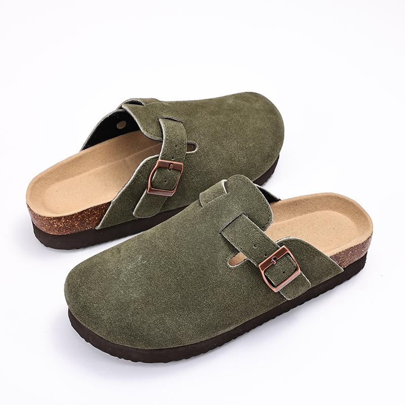 Fashion Kidmi Women Platform Suede Clogs Slippers New Men Clogs Slippers Outdoor Cushioned Beach Slippers Vacation Cork Clogs Slippers