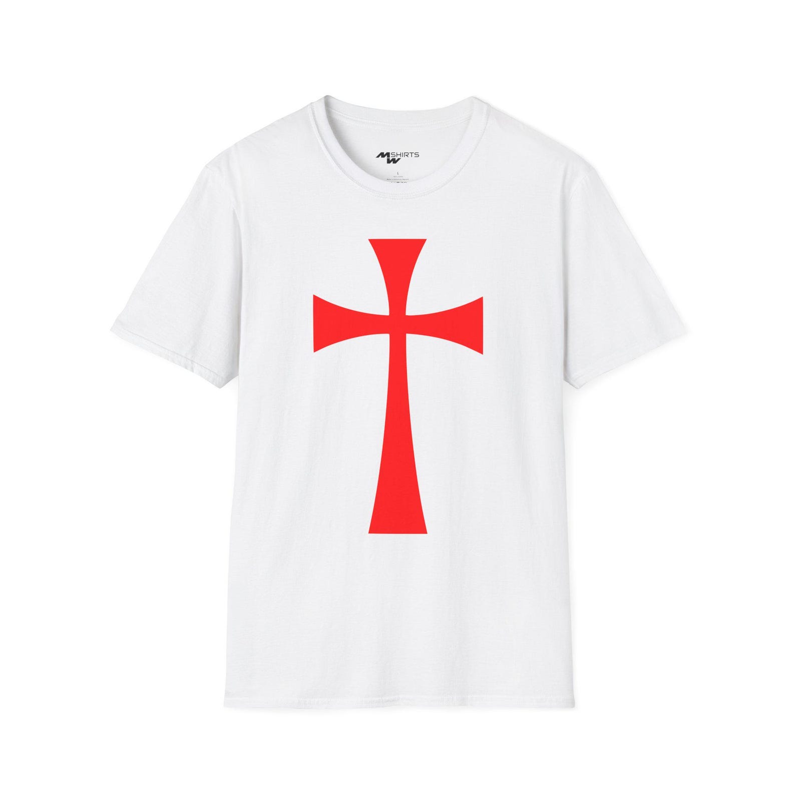 Red Templar Cross T-Shirt: Medieval Knight Costume Tee M