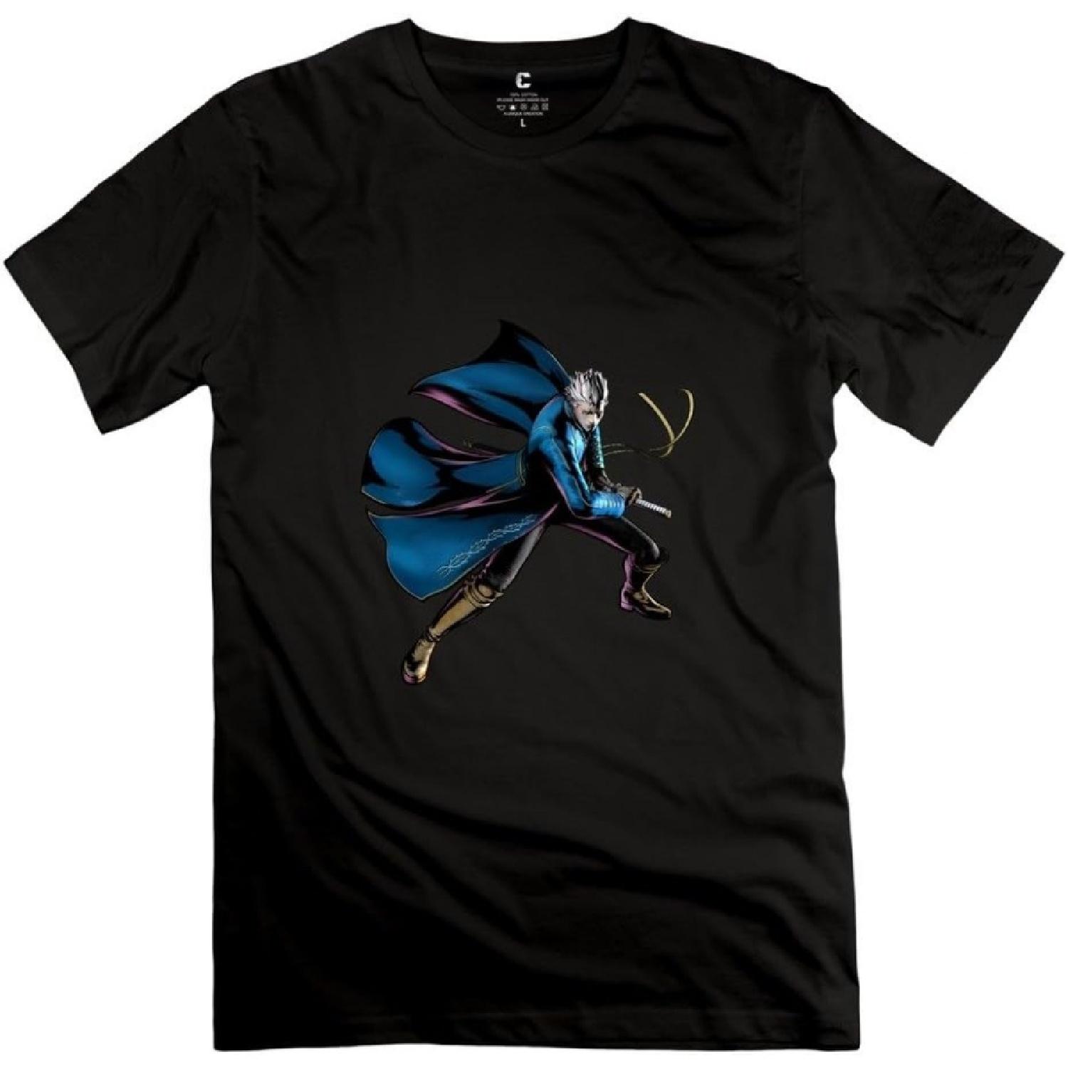 QMY Men s Funny Quotes Vergil From Devil May Cry T-shirts Black S