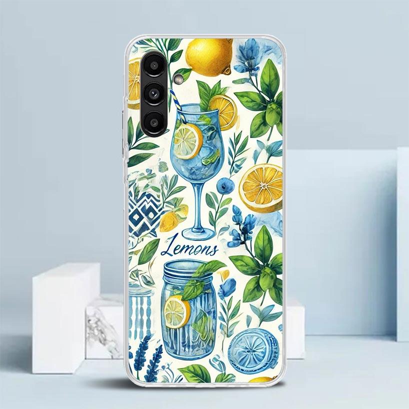 Letní ovoce Citronový kryt pro Samsung Galaxy A17 A37 A57 A16 A26 A36 A56 A15 A14 A55 Pouzdro na telefon A13 A53 A25 A35 A24 A34 A23 A33