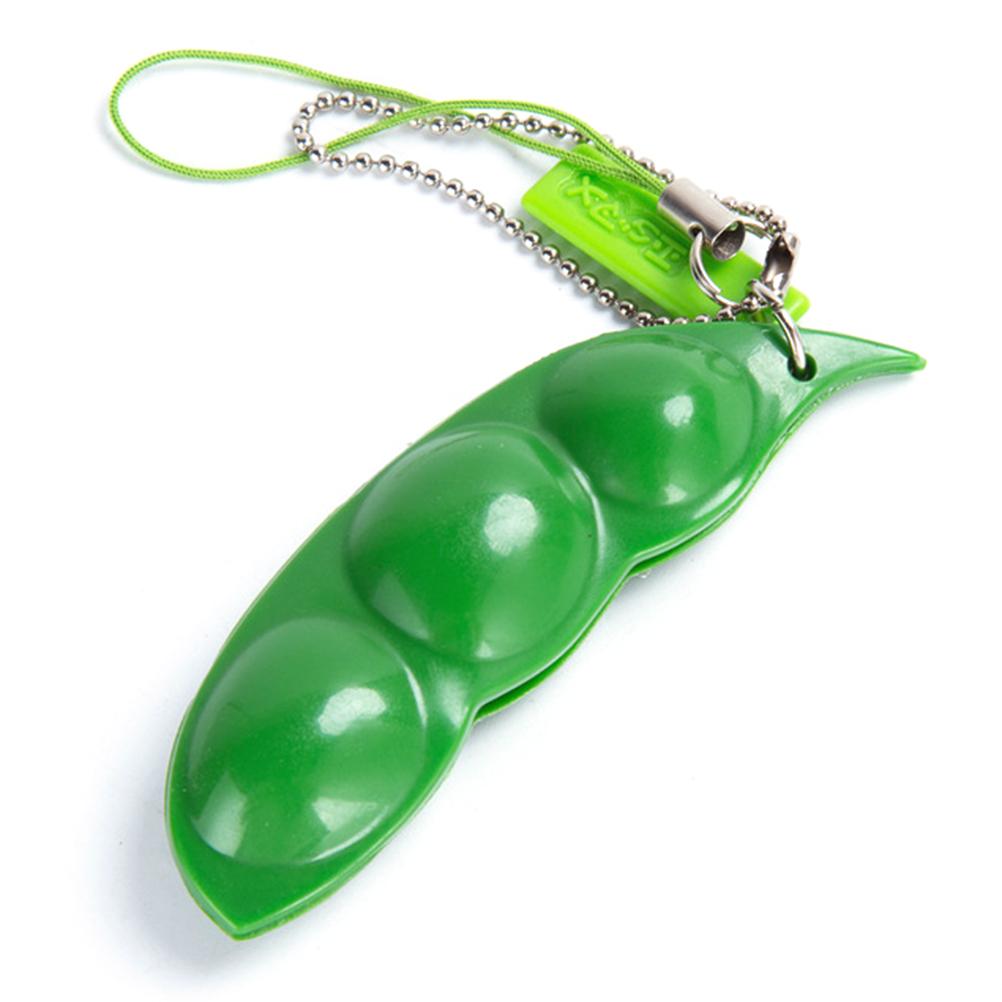 Infinite Squeeze Edamame Bean Pea Keychain Pendant Ornament Stress Relief Decompression Toys