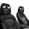 2pcs Horror Smiley Face Printed Car Pillowcase Soft Comfortable Decor Cushion Cover Universal Fun Head Cover Seat Protector