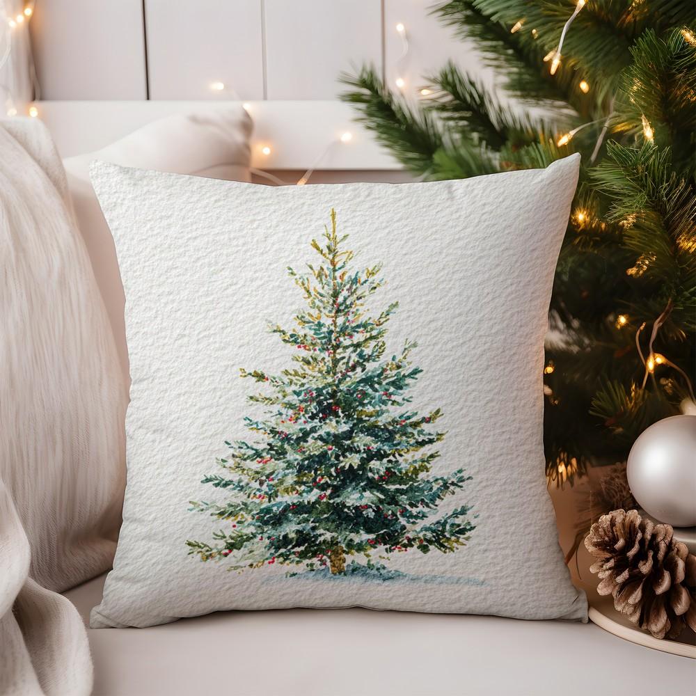 Home Decor Cozy Christmas Icons Printed Pillow Cover Pattern Cushion Cover Suitable for Sofa Bedroom Car Pillow Cover