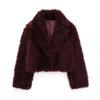 2025 Autumn/Winter European & American Style Women's Slim Fur Fleece Long Coat