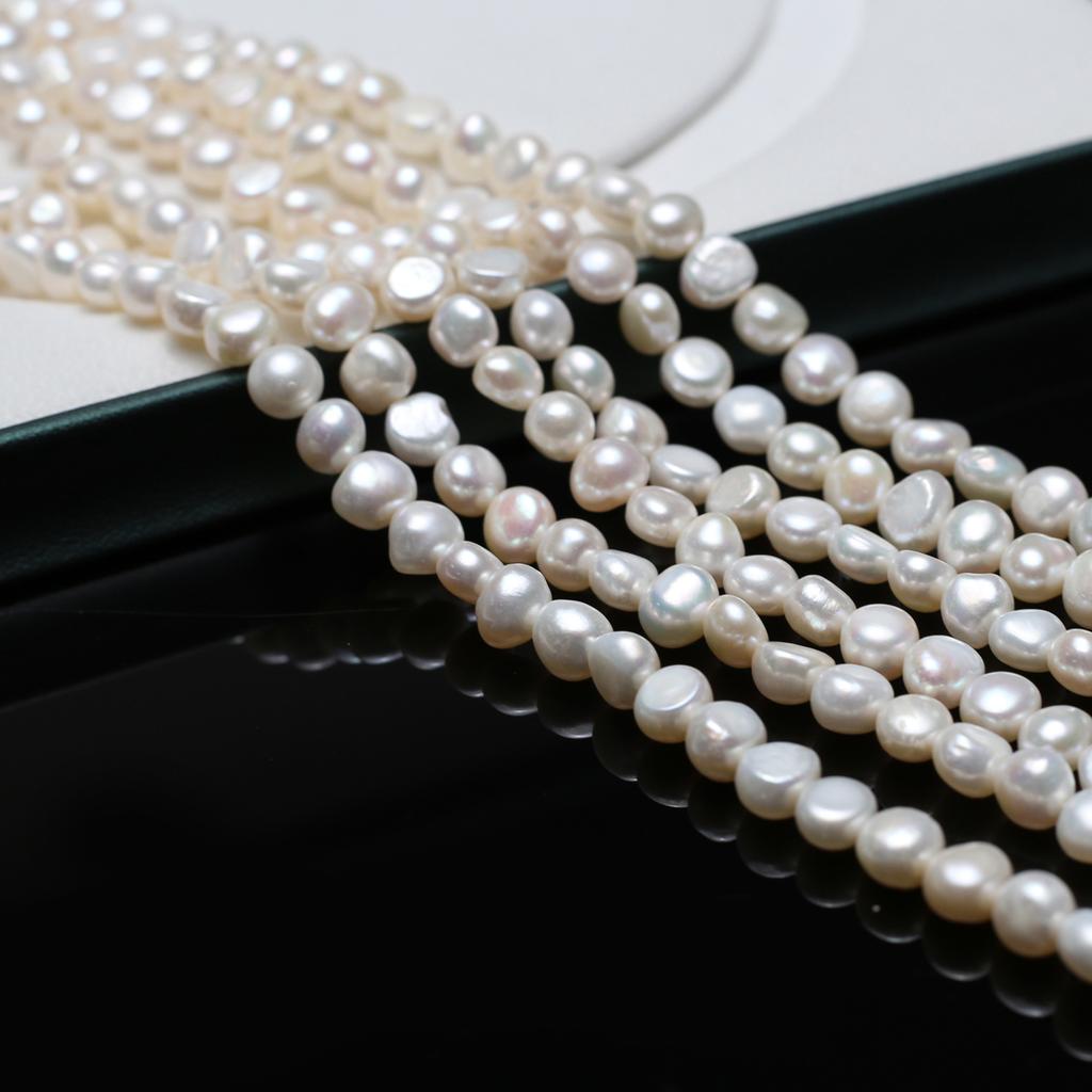 1String, Boho White Natural Freshwater Pearls, Nugget Pearl Beads for Jewelry Making DIY Necklaces Bracelets, Anklets Crafts Length 36cm