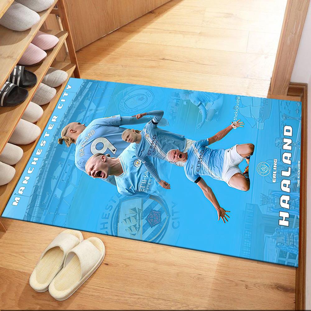Haaland Enthusiasts Square rugs are a great choice for living rooms, bedrooms, home décor, and as gifts.