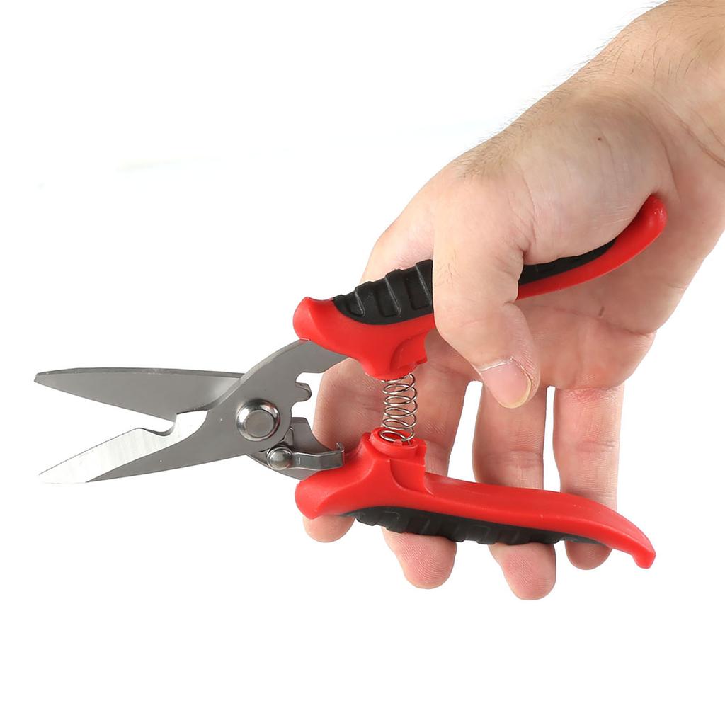180mm 3CR13 Steel Electrician Garden Scissors Multifunction Straight Head Plastic Scissors