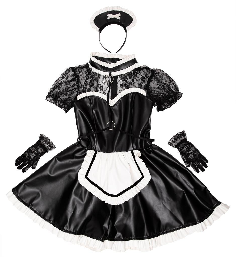 Clearstone Bitter Black Cosplay Halloween Geschirr Maid für schwarze Frauen,