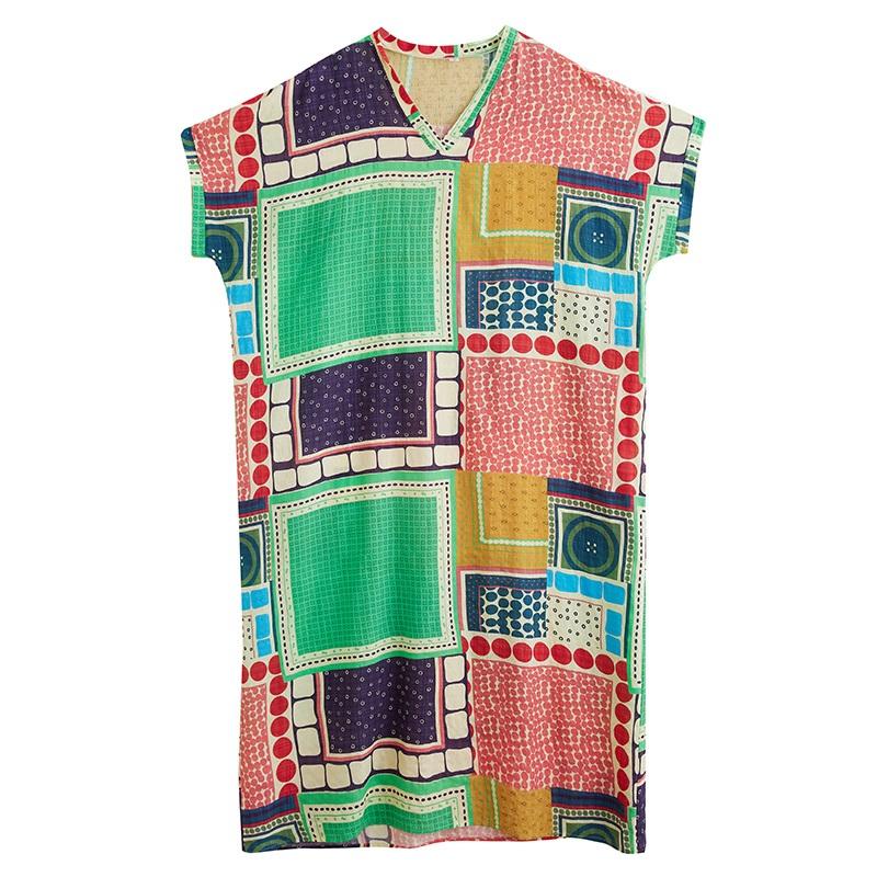 Kurzarm Übergröße Baumwolle Vintage Punkt Neu in Kleider für Frauen lässig locker Maxi lang Sommerkleid