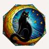 1pc Stained Cat Automatic Open/Close Umbrella, Umbrella with cartoon Design, Portable Compact Umbrella for Men & Women, Good Holiday Gift yy
