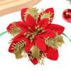 5/10Pcs Glitter Christmas Artificial Flowers Christmas Tree Hanging Pendant Ornaments for Xmas New Year Navidad Party Home Decor