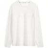 Casual Minimalist Letter Embossed Comfortable Solid Color Long Sleeve T-Shirt Men Tops Moonlight-White J324495-YAF