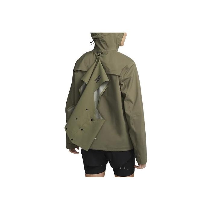 Nike Storm-FIT Run Division Reversible Hooded Jacket With Logo Print Women Jacket Olive-Green DV1247-222