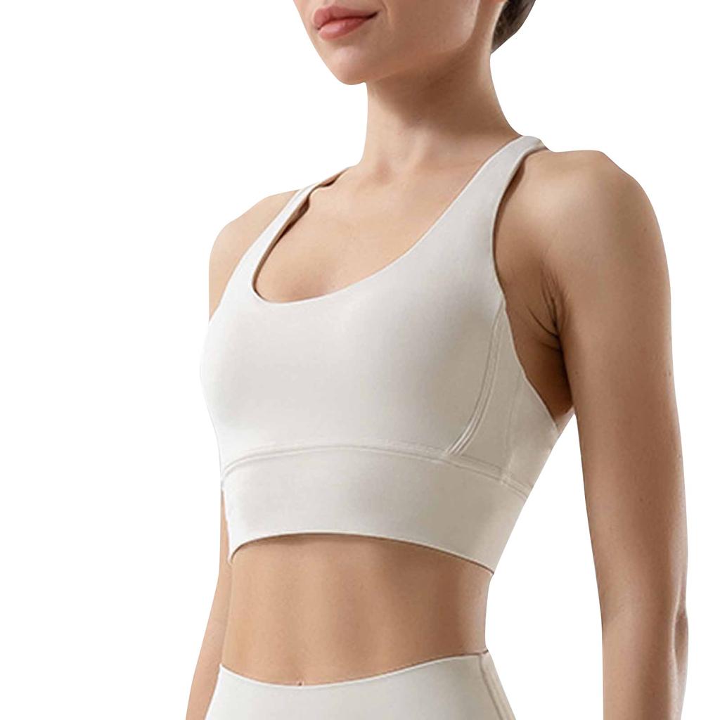 Double-sided Brushed Cross Back Sports Shockproof Gathered Yoga Fitness Vest