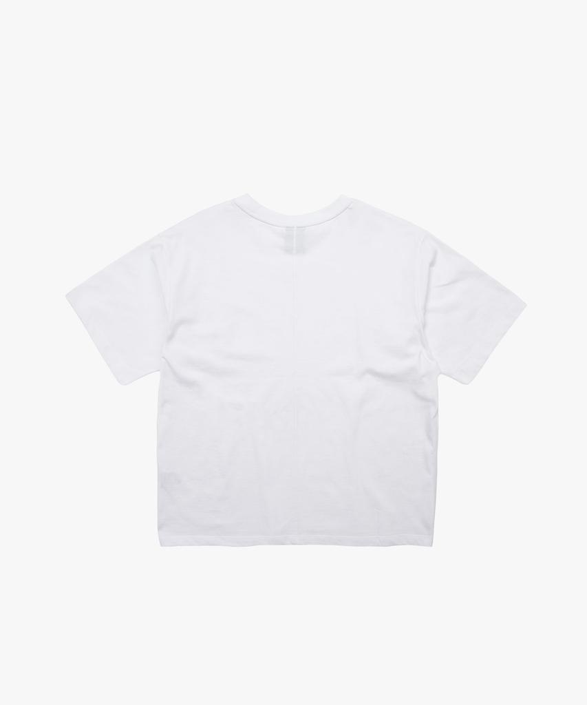 Liomeu Curved Incision Washed Short Sleeve T-Shirt_White