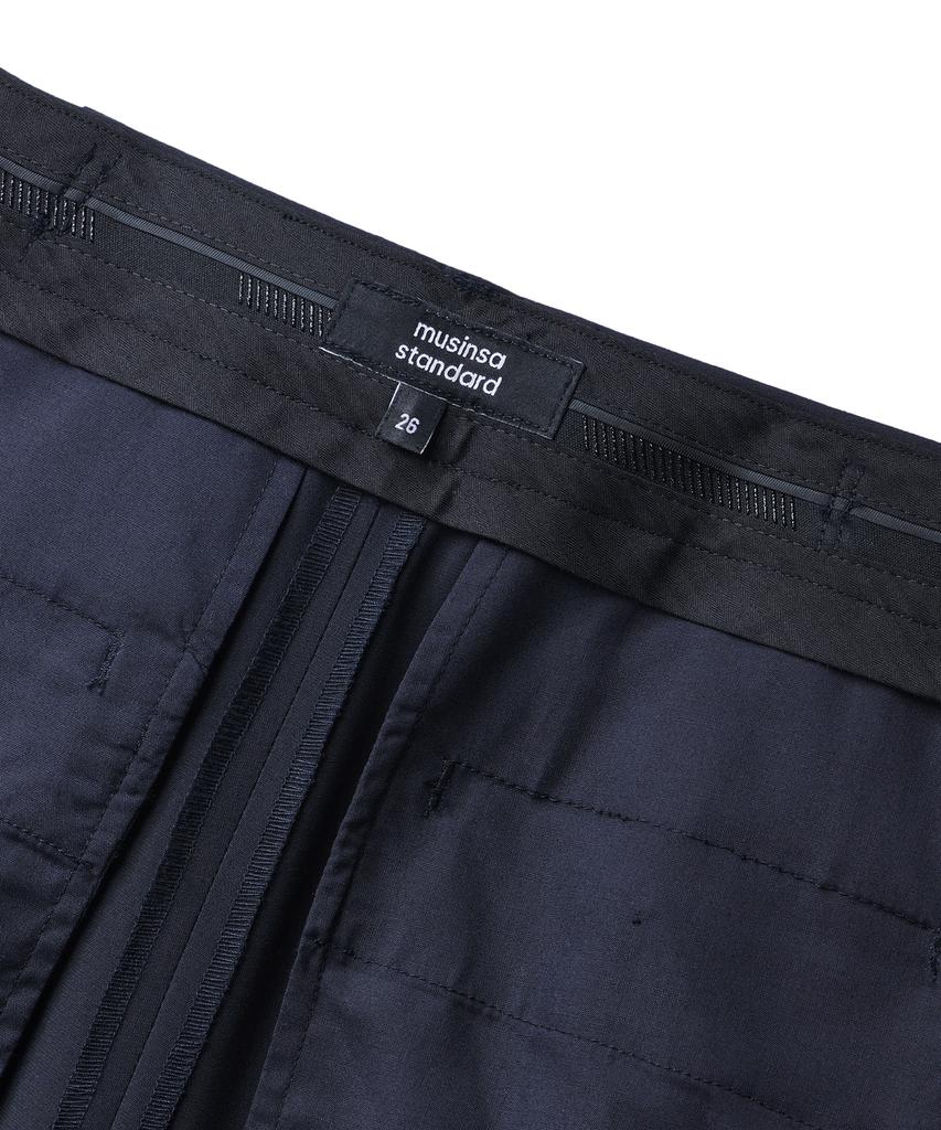 MUSINSA STANDARD WOMAN [Cooltandard] Women'S Wide Hidden Banding Slacks [Navy]
