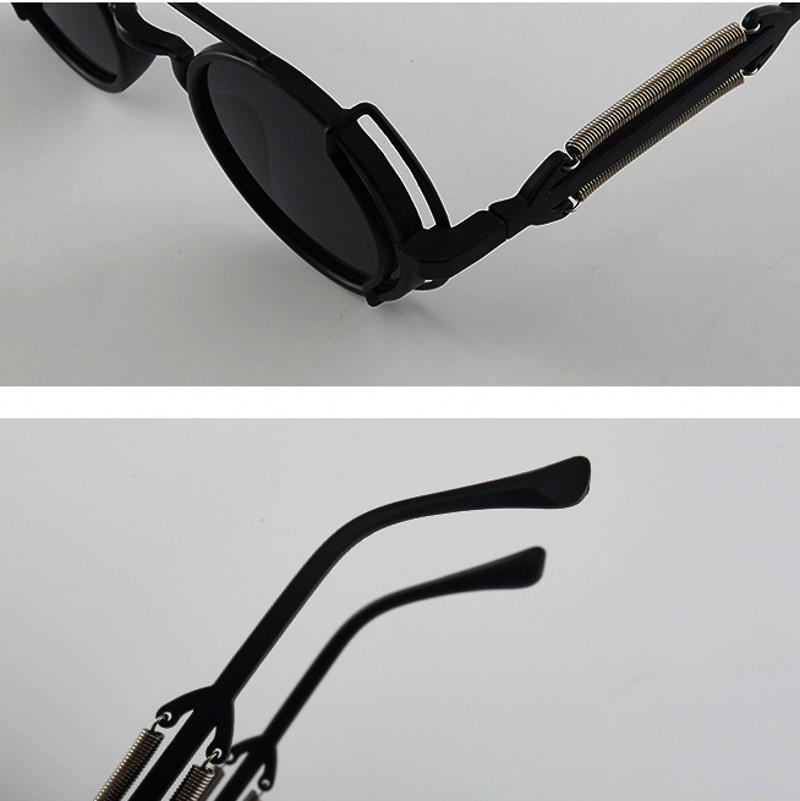 Vintage Punk Steampunk Sunglasses UV400 Round Frame Design Colored Lenses Glasses Eyewear Gothic Men Women Sunglasses Steampunk