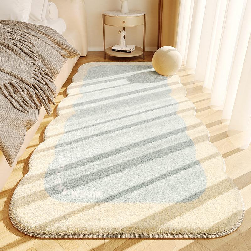 Cream style imitation cashmere shaped bedroom carpet insulation warm bedroom bed blanket Easy care carpet home decor
