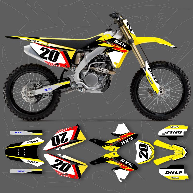 DSMTECH Motorcycle Graphics Background Decals Stickers Kits for SUZUKI 2010 2011 2012 2013 2014-2018 RMZ250 002