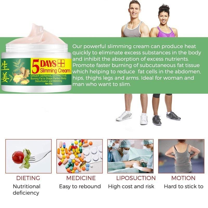 Ginger Body Slimming Cream Krém na spalování tuků Masážní krém proti celulitidě na hubnutí