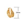 2026 Trendy Hollow-out Hoop Earrings Zircon Inlaid Champagne Gold Triple Layer Ear Buckles for Women