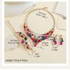 Vintage Crystal Necklace Earrings Bridal Jewelry Sets for Brides Wedding Party Costume Accessories Gifts for Women