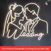 Luminous Acrylic Couple Portrait Pendant Angel Figurine for Wedding Decoration