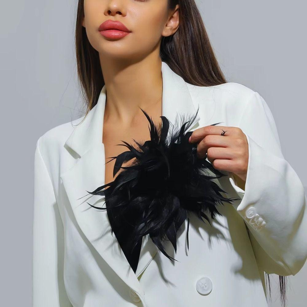 Eleganti Spille da Bavero a Fiore Multicolore Spilla a Piuma Spille Corsage a Piuma Accessori Gioielli
