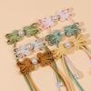 Botões de Tassel de Pérola Tecidos à Mão Estilo Chinês Fivela de Cheongsam Acabamento com Contas Fixador Para Orelha de Coelho Cauda Longa Botões Decorativos