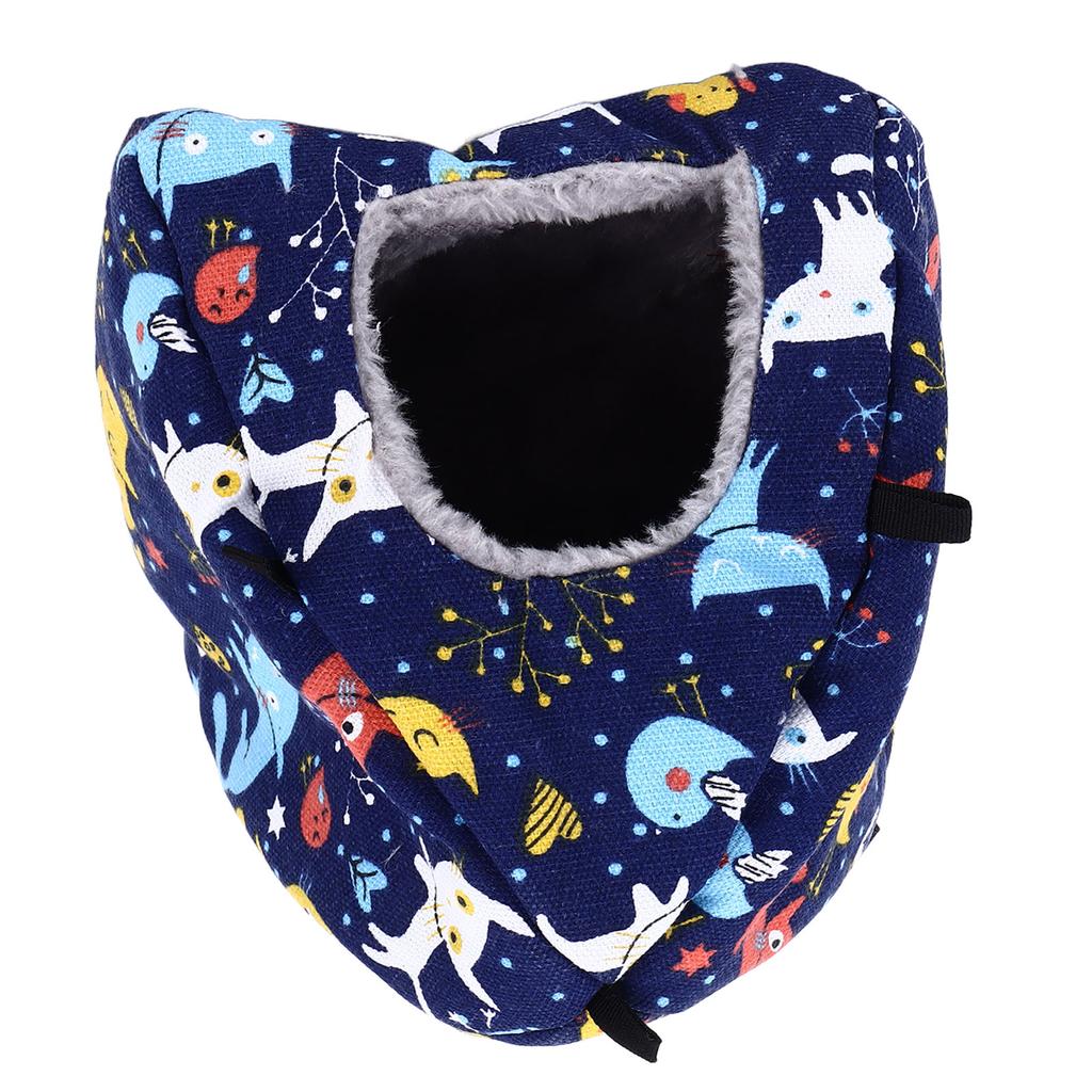 Ciepłe wiszące gniazdo dla papugi, pogrubione, wiszące, oszczędzające miejsce, pluszowy namiot dla ptaków z haczykami dla wiewiórki, papugi