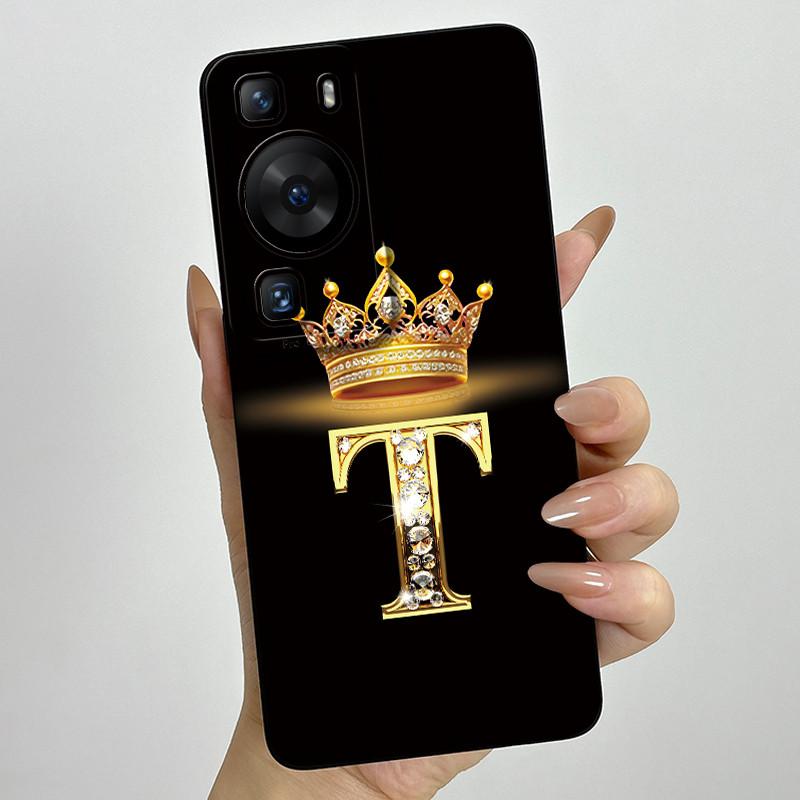 For Huawei P60 / P60 Pro / P60 Art Crown Letter Couple Phone Case HuaweiP60 P60Pro P60Art Soft Silicone TPU Protective Casing