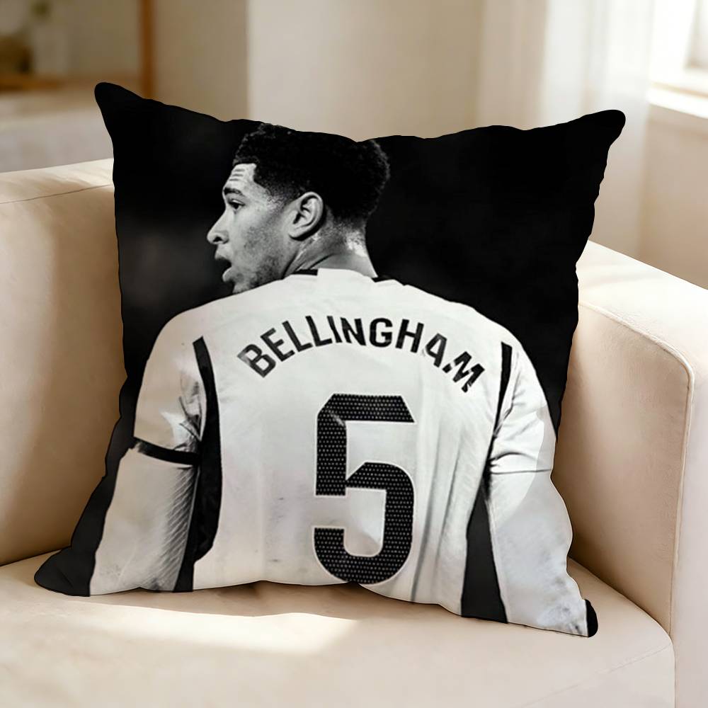 Federa per Cuscino Quadrata Double-Sided Sofa Cushion Cover Camera da Letto Comodino Calcio STAR Jude Bellingham