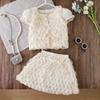 Moda Infantil Conjunto de Dos Piezas Verano Niña Dulce Princesa Top + Falda