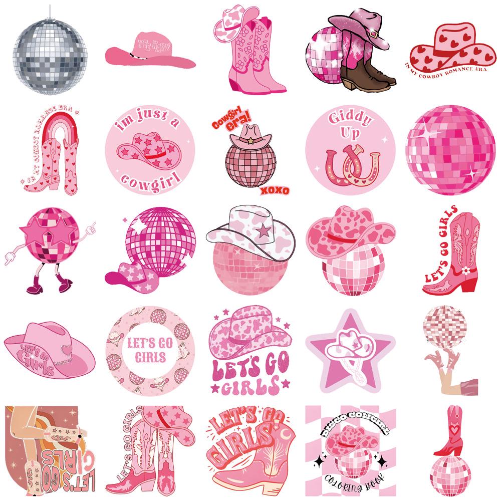 Pink Disco Cowgirl Personality Stickers - 50 Sheets for Journals, DIY, and Phone Cases