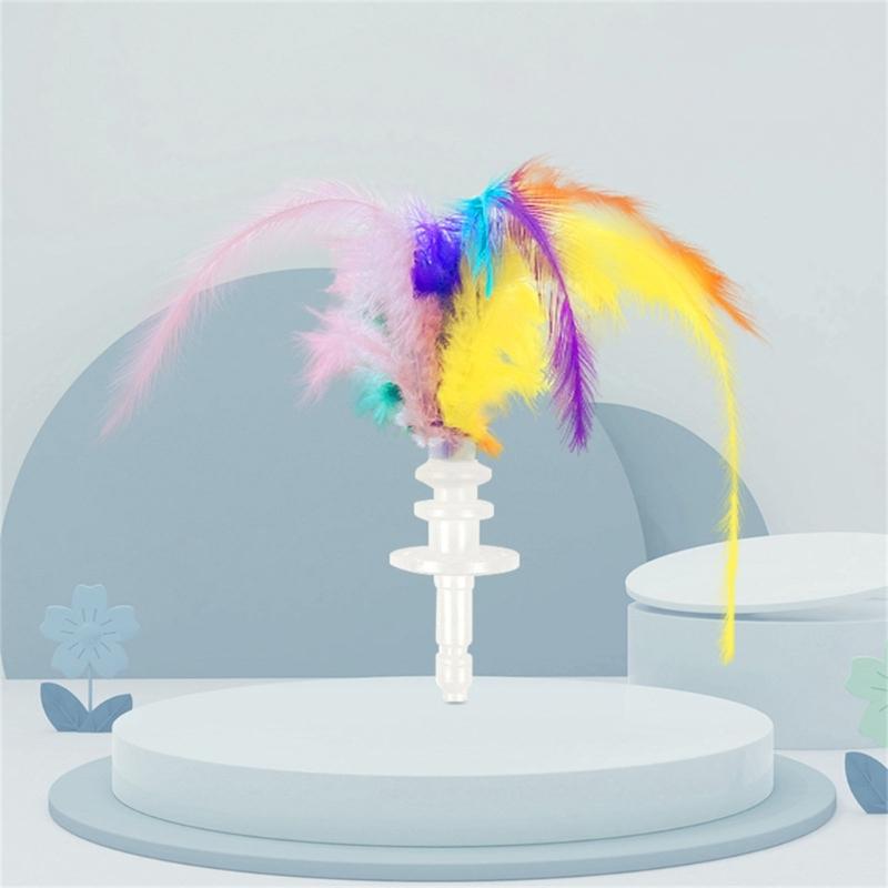 Wobble Cats Spielzeug mit buntem Federball Teaser Spielzeug Ungiftig Indoor Bewegung Spaß Für Kätzchen Besitzer Freund Geschenk