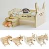 Small Pet Bed Toy for Hamster Cage Platform Resting Bed Wood Climb Toy GuineaPigs Platform Toy for Small Animals