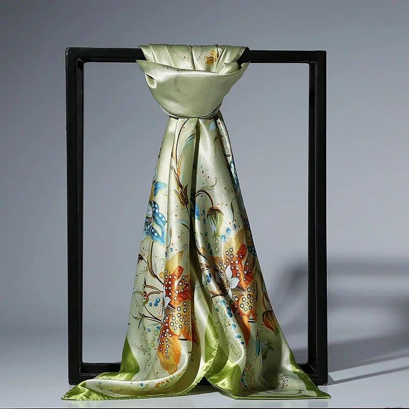 90x90cm Mode Silk Satin Scarf För Kvinnor Pannband Fyrkantiga sjalar och Wraps Halshalsdukar