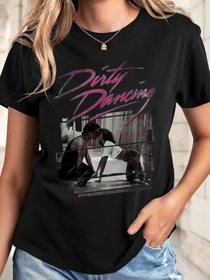 Fashionable Letter Printed Womens Round Neck Pure Cotton Tshirt Comfortable and Casual Essential for Summer Parties