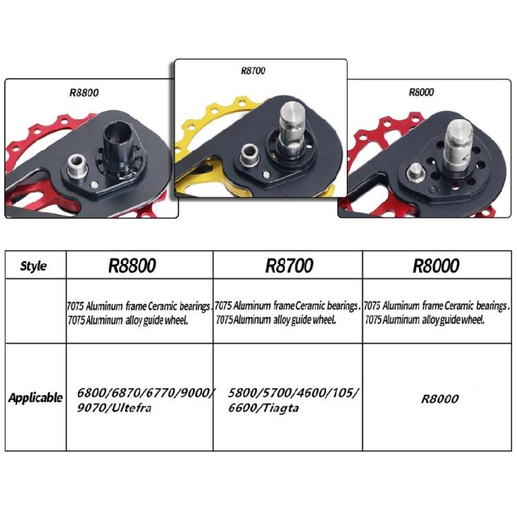 Low Frictions 16T Bike Rear Derailleur Pulley Systems, Aluminum with Ceramic Bearing for R8000 R8800 5800 Climbing Ease